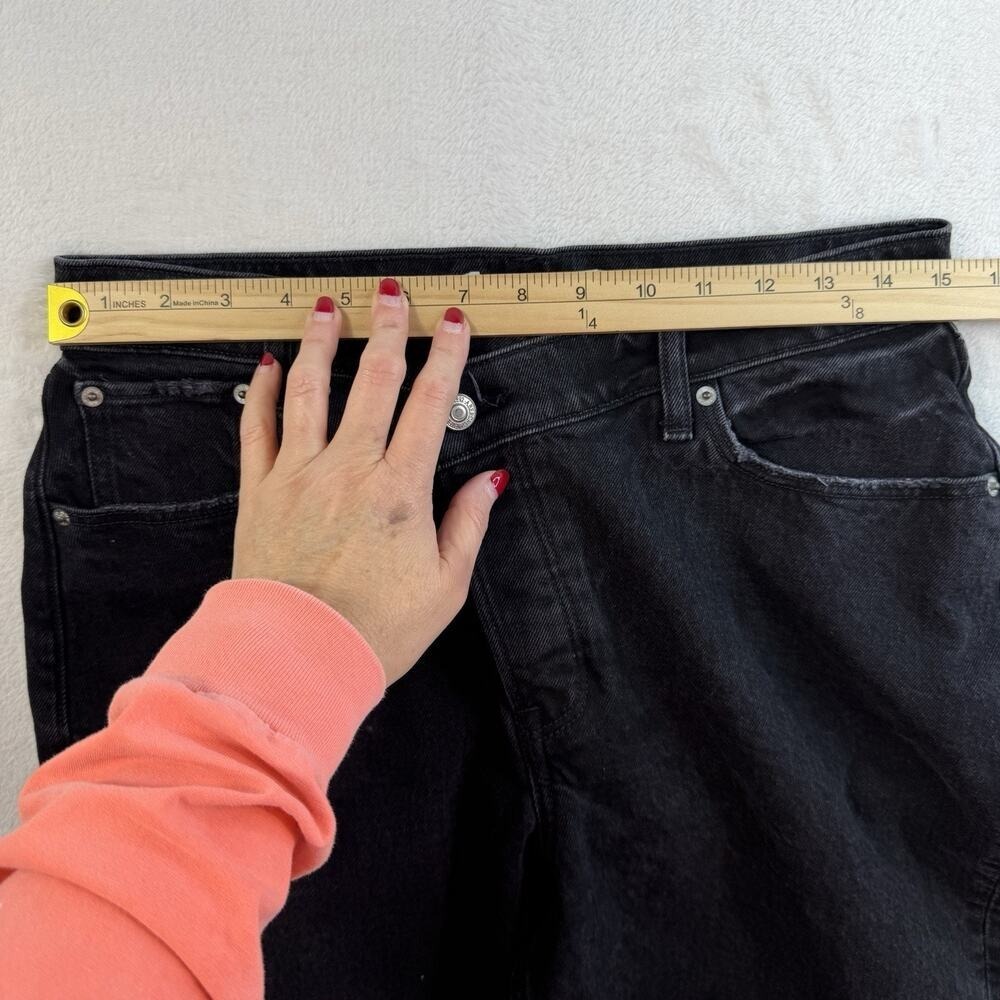 Abercrombie Fitch 29 8 Curve Love High Rise Dad Jeans Asymmetrical Waist Black - Picture 13 of 16